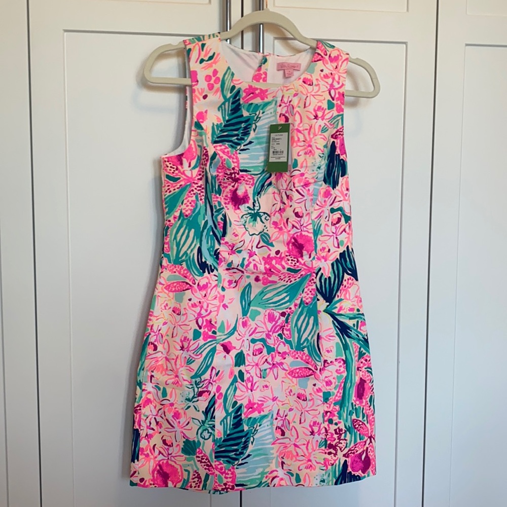 NWT NEW Lilly Pulitzer Mila Stretch Shift in Via Flora. Size 4.